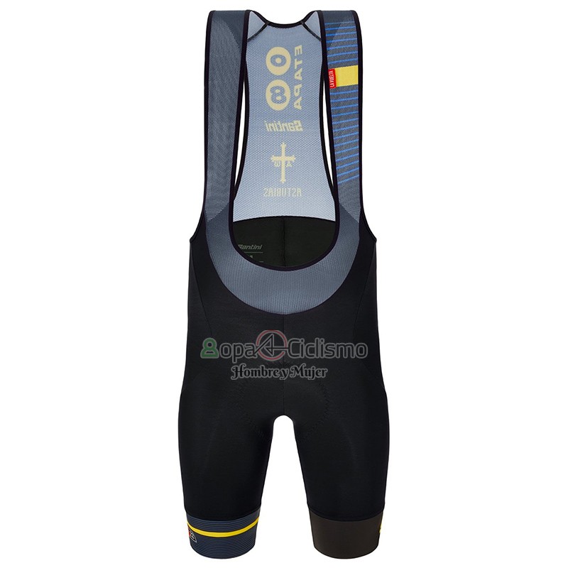 Vuelta Espana Ropa Ciclismo Culotte Corto 2022 Hombre Mangas Cortas Negro AMarillo